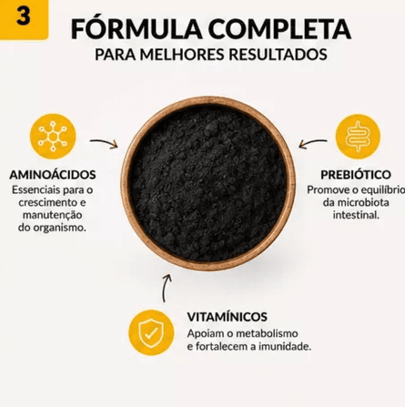 Fórmula com aminoácidos, prebiótico e vitamínicos