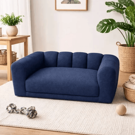Cama Sofá Marshal - Detalhe do sofá azul marinho