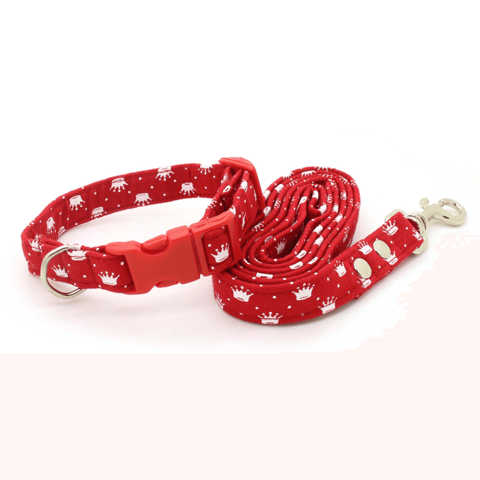 Coleira com Guia Vermelha Realeza - Vermelho