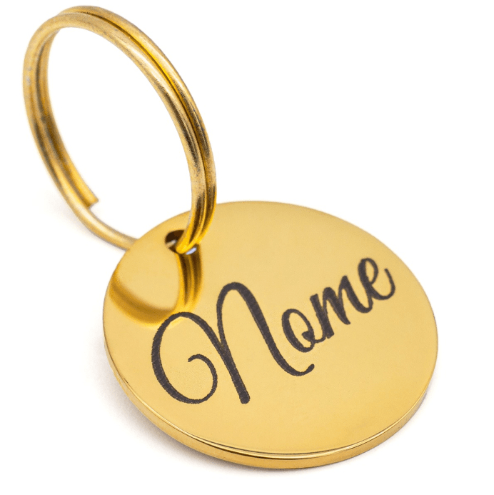 Medalha de Identificação Pet - Dourada e Inox - Dourada