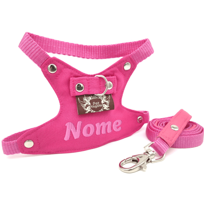 Peitoral e Guia Lieve - Personalizado - Pink