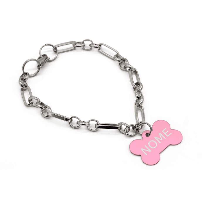Corrente Inox e Pingente Várias Cores - Alencar - Rosa Claro
