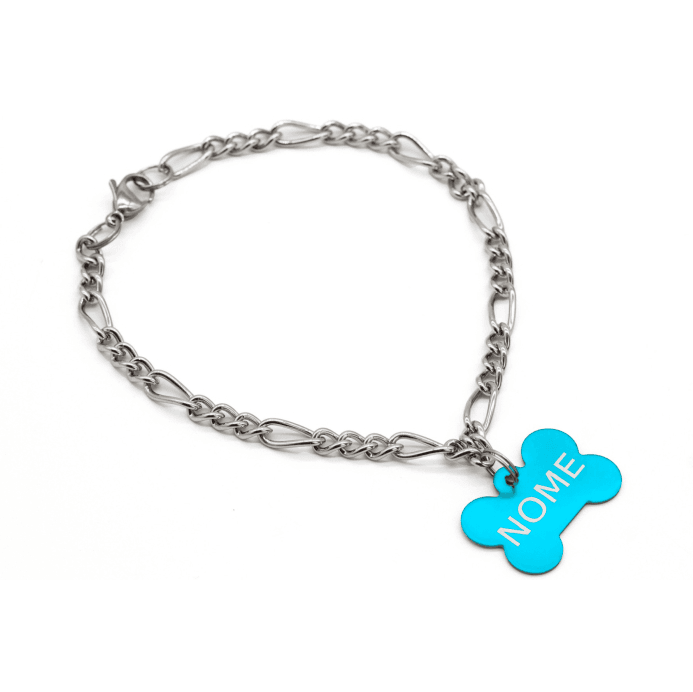 Corrente Inox e Pingente Várias Cores - Lisianto - Azul Claro