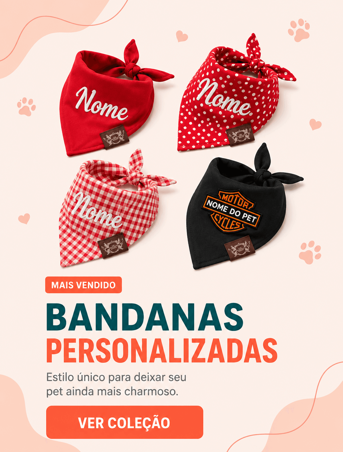 Bandanas personalizadas — estilo único para deixar seu pet ainda mais charmoso