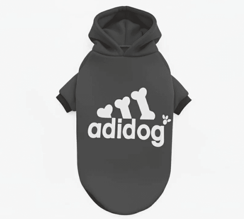 Roupa com Capuz para Cães - Cinza Chumbo