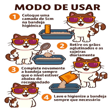 Areia MimoCat - Modo de usar