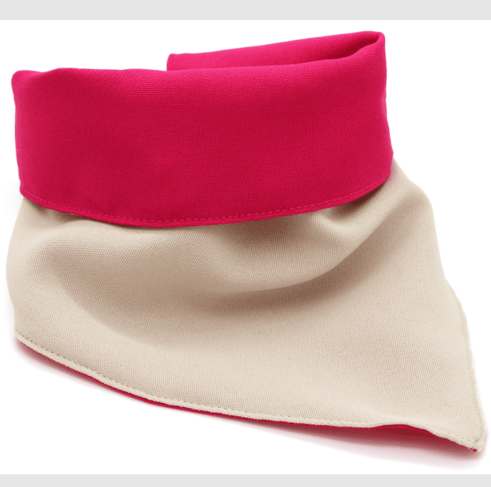 Bandana Dupla Face Rosa e Bege - Lado bege