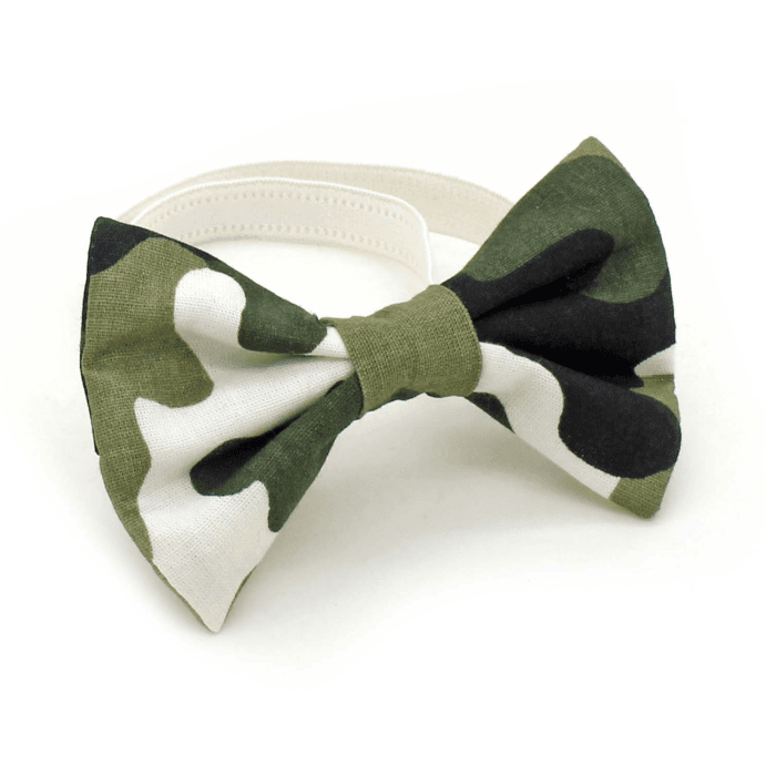 Gravata Borboleta com Elástico Regulável - Selva - Verde Camuflado