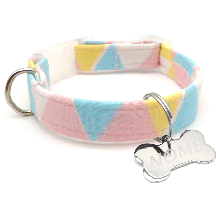 Coleira LogSango - com Pingente Inox - Candy