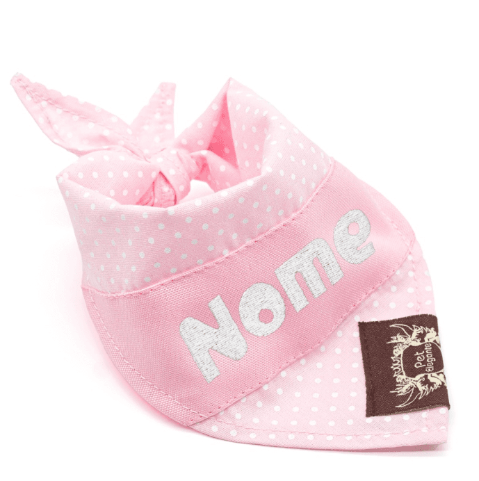 Bandana Bulba Poá - Personalizada - Rosa Claro