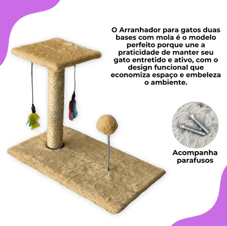 Arranhador Poste - Bases com mola, acompanha parafusos