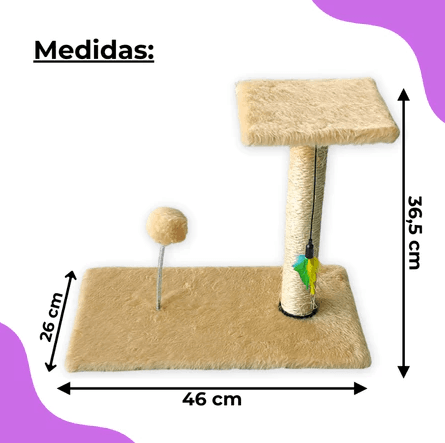Arranhador Poste - Medidas: 46 x 26 x 36,5 cm
