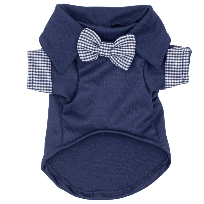 Camiseta Bernardo com Gravatinha - Azul Marinho