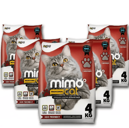 Areia MimoCat - Kit com 5 pacotes de 4 kg