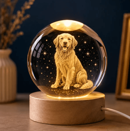 Luminária de Cristal 3D Personalizada