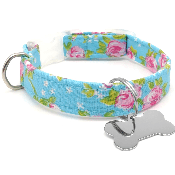 Coleira Soraia - com Pingente Inox - Azul
