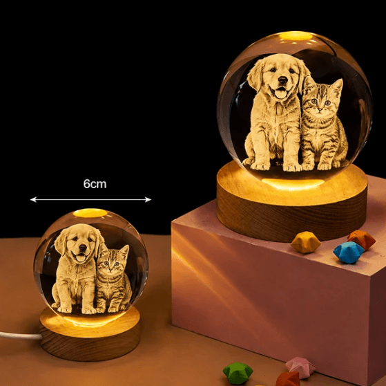 Luminária de Cristal 3D Personalizada