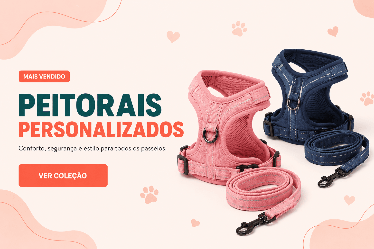 Peitorais personalizados — conforto, segurança e estilo para todos os passeios