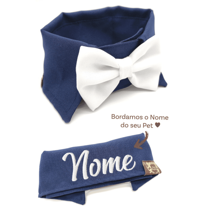 Colarinho com Gravata Borboleta Classic - Personalizado - Azul Marinho