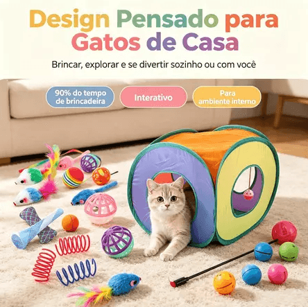Túnel Kit 24 - Design pensado para gatos de casa