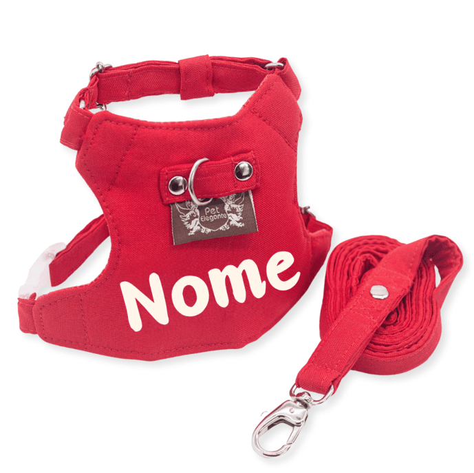Peitoral e Guia Classic - Personalizado - Vermelho