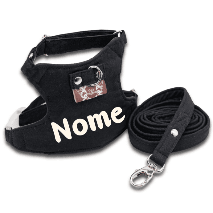 Peitoral e Guia Classic - Personalizado - Preto