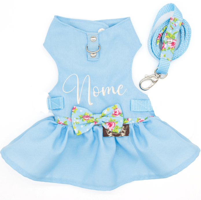 Vestido Soraia com Laço - Azul Claro