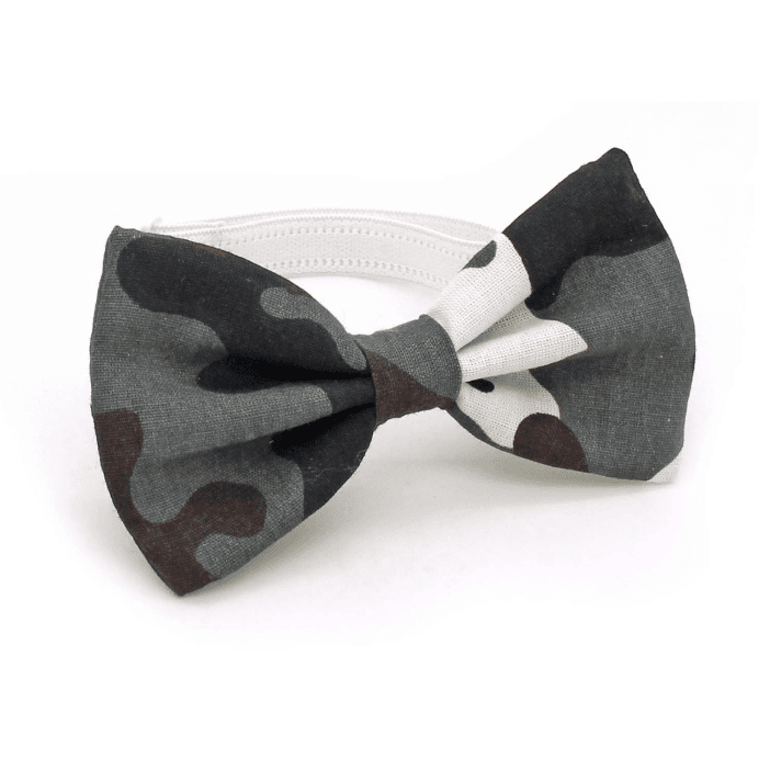 Gravata Borboleta com Elástico Regulável - Camuflado Mescla - Cinza Camuflado